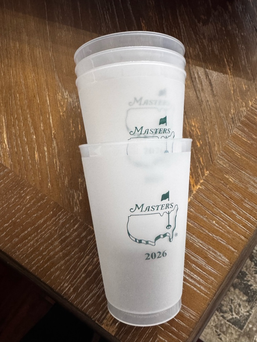 Masters Tournament 2026 Clear Plastic Golf Logo Cup - Set of 4